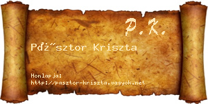 Pásztor Kriszta névjegykártya