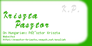 kriszta pasztor business card